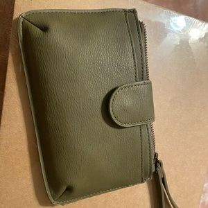 Olive green wristlet